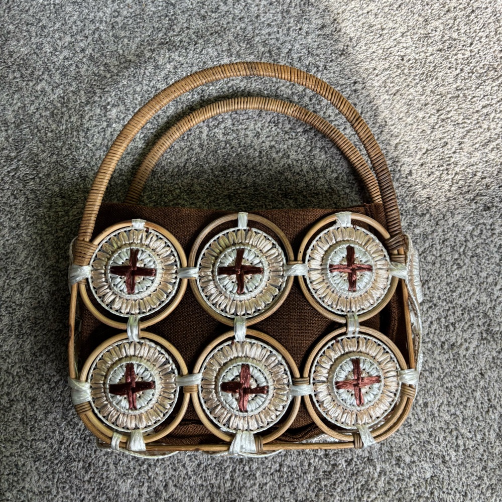 Vintage Rafia Boho Chic Top Handle Bag - Picture 3 of 8